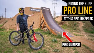 RIDING THE HUGE PRO LINE AT THIS EPIC BIKE PARK!
