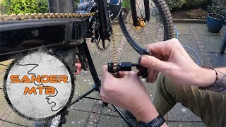 Nieuwe ketting monteren op mijn mountainbike.