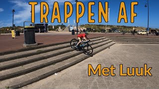 Kids op de MTB. Geen trap te lang voor Luuk!
