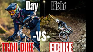 COMPARING TRAIL BIKE TO EBIKE IN THE LIGHT...