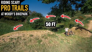 RIDING SCARY PRO TRAILS AT WOODY'S BIKE PARK!