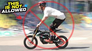 RIDING HERE ISN'T ALLOWED BUT IT'S TO GOOD NOT...