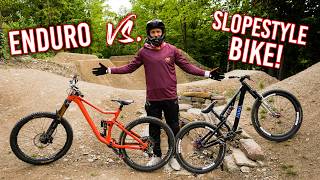 Slopestyle VS. Enduro Bike! Heibikepark Park...