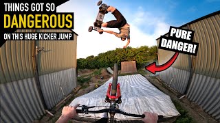 THIS WAS A CLOSE CALL ON A HUGE KICKER JUMP!