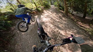 He Rides a Downhill Bike for the first time!...