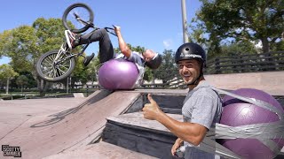 Exercise Ball Front Flip Was Harder Than He...