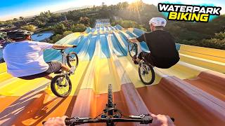 MOUNTAIN BIKING IN A HUGE ABANDONED WATERPARK...