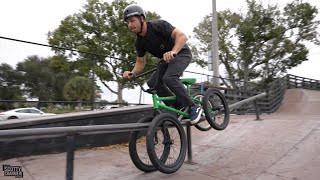 Riding The QUAD BMX Bike At The Skatepark...