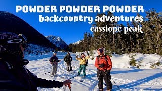 Backcountry  POWDER SKIING down Cassiope Peak ...
