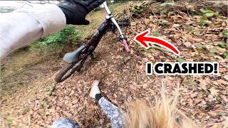 I CRASHED riding a steep drop!
