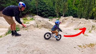MY 2 YEAR OLD HIT HIS FIRST PEDAL BIKE JUMPS!!