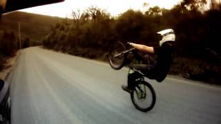 Downhill Mountain Bike Wheelie