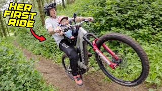 MY 9 MONTH OLD BABY'S FIRST MTB RIDE - WARNING...