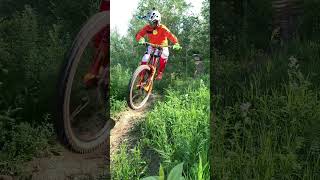 Lazer Wolf Trail l downhill exit with dirt...
