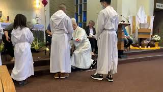 Washing of the feet, the 12 disciples of Fr...