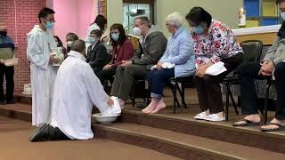 Holy Thursday, washing of feet with Fr Mark