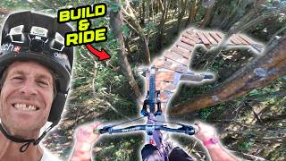 I BUILT A SKETCHY WOODEN MTB TRAIL UP IN THE...