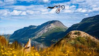 Riding this HUGE Jump line in Norway! -...