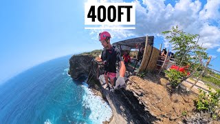 Someone built a 400ft Cliff Swing