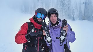 Attempting to Ride the Smallest Skis in the...