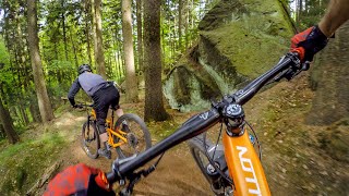 Chasing a Danish downhill champ around the...
