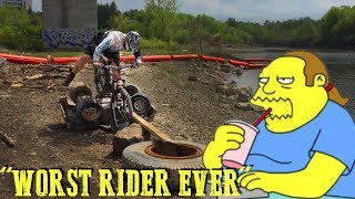 Sketchy Mountain Biker attempts the impossible!!!