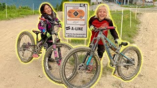 8 Year Olds Ride A-Line in Whistler Mountain...
