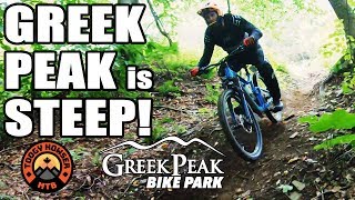 Greek Peak is Steep and he paid the price......