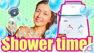 Shower time in the van! / Installing Eccotemp...