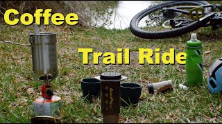 Mountain Biker Makes Coffee On The Trail Using...