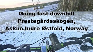 fast downhill at Prestegårdsskogen, Askim,...