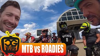 Road Cyclists vs. Mountain Bikers Bike Park...