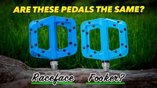 These COMPLETE KNOCKOFF mountain bike pedals...