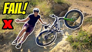 She Crashed Hitting Drops! (New Bike Day)