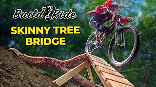 Building a steep skinny bridge on a fallen elm...