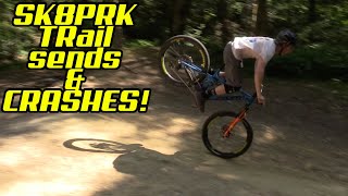 SKATEPARK SESH, TRAIL BIKE SENDS & CRASHES!!!!