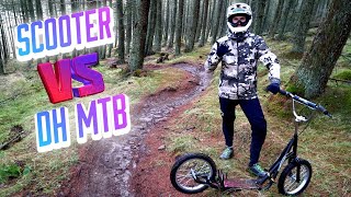 SCOOTER VS DH MTB!!! *HUGE CRASH*