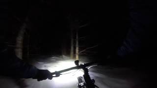 White Flag Trail in Snow and Night Gorham Maine
