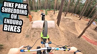 BIKE PARK SHREDDING ON ENDURO MOUNTAIN BIKES -...