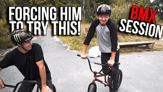 FORCING THEO TO TRY THIS! (HE WAS NOT HAPPY!)