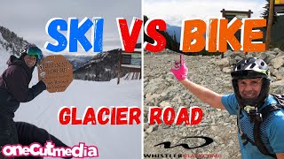 Mountain Bike Vs Ski's on Glacier Rd @Whistler...