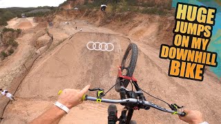 RIDING HUGE JUMPS ON MY DOWNHILL BIKE - AUDI...