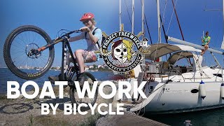 Moving into our SAILBOAT: BOAT WORK by bicycle...