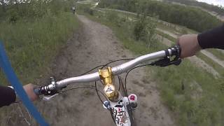 Archie up front going downhill in Devon...