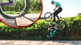 Flat Tire Long Jump Challenge - MTB NAGELBRETT...