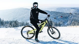 INSANE DOWNHILL MTB RIDING on SNOW!