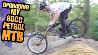 UPGRADING MY 80CC PETROL MOUNTAIN BIKE AND...
