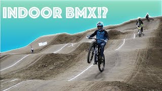 Riding a BMX track Indoors? Checking out the...