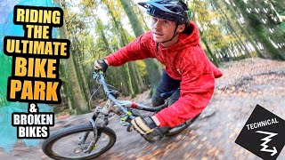 RIDING THE ULTIMATE BIKE PARK AND BROKEN BIKES...