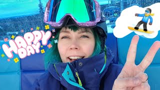 Blue & pink teletubby went snowboarding...